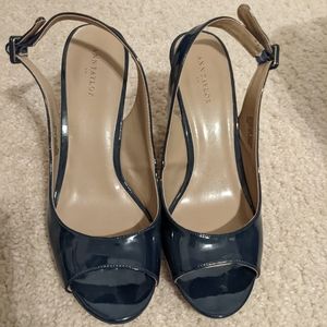 Ann Taylor, open toe slingbacks